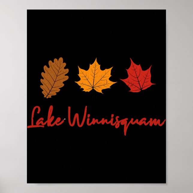 Póster Lake Winnisquam Fall Foliage Autumn Leaf Ing Oak M (Frente)