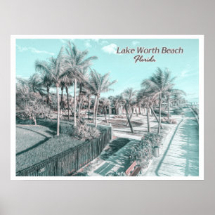 PÓSTER LAKE WORTH BEACH - PALM BEACH FLORIDA
