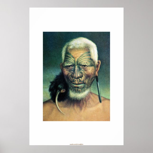 Póster Lakota Chieftain Art & Native American Poema (Frente)