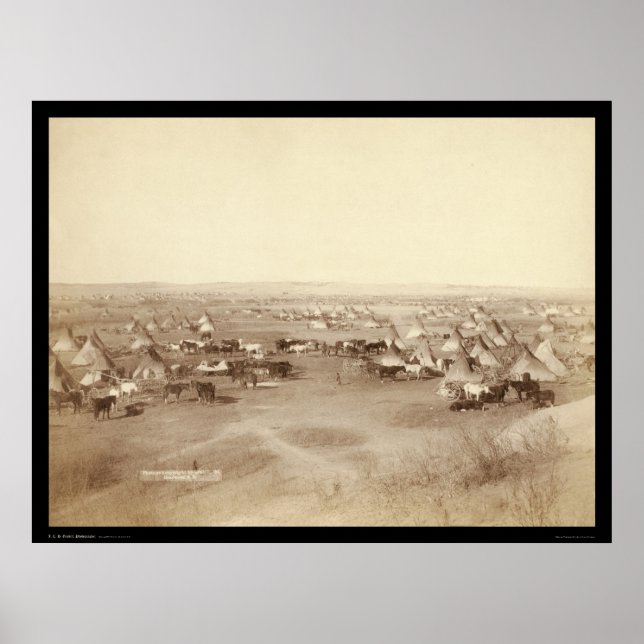 Póster Lakota Indian Camp Pine Ridge SD 1891 (Frente)
