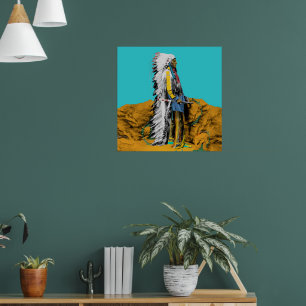 Póster Lakota Sioux nativo estadounidense