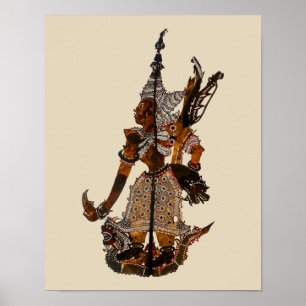 Póster Lakshmana, títere de la sombra de Malasia