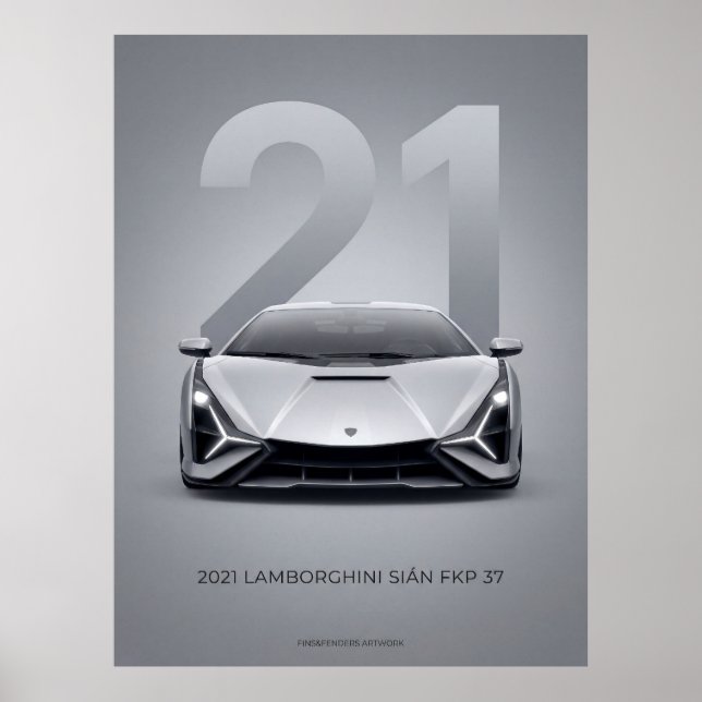 Póster Lamborghini Sián FKP 37 de 2021 (Frente)