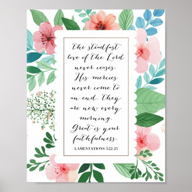 Póster Lamentaciones 3:22-23 (Frente)