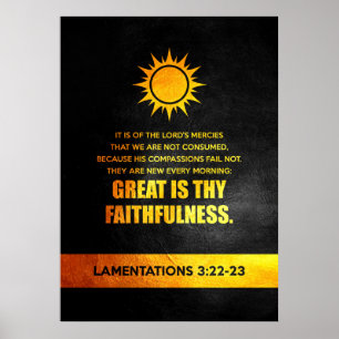 Póster Lamentaciones 3:22-23 Biblia Verse