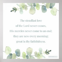 Lamentaciones 3:22-23, Biblia Verse Print, Steadfa