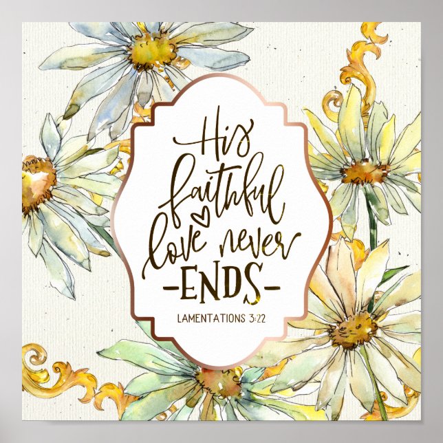Póster Lamentaciones 3:22 Su amor fiel nunca termina (Frente)