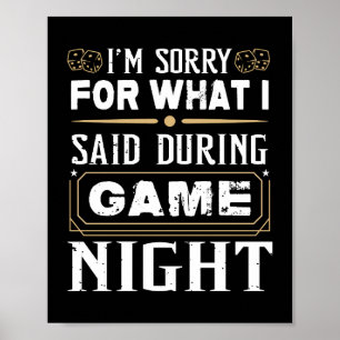 Póster Lamento Lo Que Dije Durante La Noche Del Juego