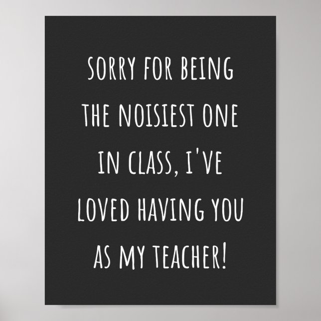 Póster lamento ser el más ruidoso de la clase (Frente)