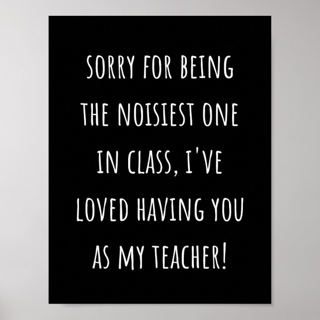 Póster lamento ser el más ruidoso de la clase (Frente)