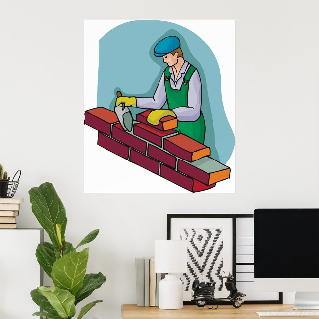 Póster Lámina de ladrillo en el trabajo (Subido por el creador)