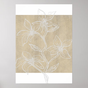 Póster Lámina Floral Neutra Lámina Moderna
