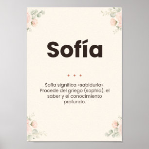 Póster Lámina personalizada con nombre y su significado