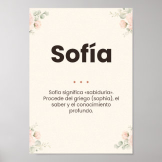 Póster Lámina personalizada con nombre y su significado