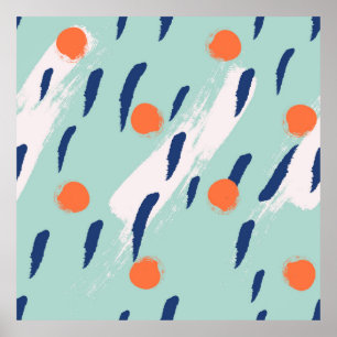 Póster Láminas abstractas de pincel dibujadas a mano sin