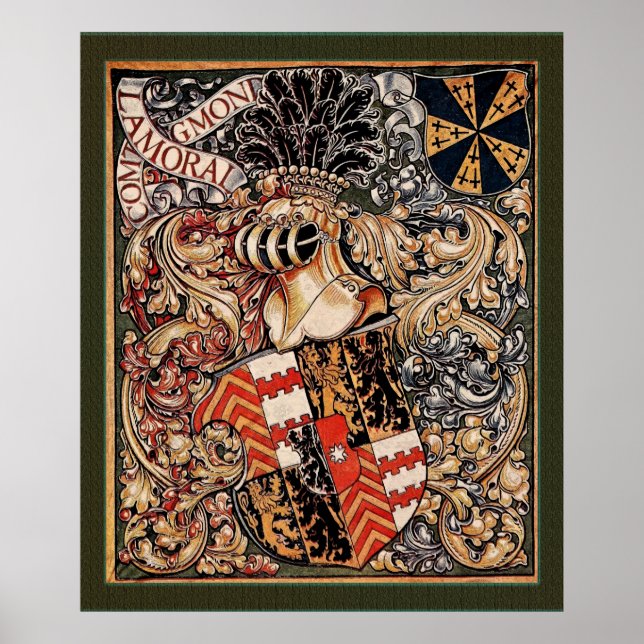 Póster Lamoral, conde de Egmont (escudo de armas de época (Frente)