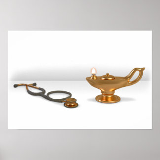 Póster Lámpara De enfermería Y Estetoscopio