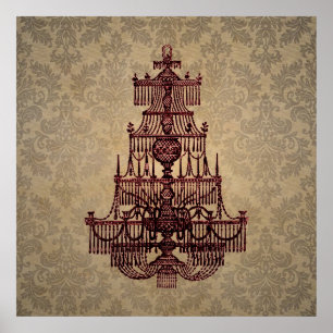 Póster Lámpara elegante de la antigüedad del vintage en