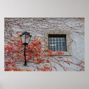 Póster Lámpara En Una Pared Gris