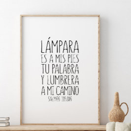 Póster Lámpara es a mis pies tu palabra, Salmos 119:105