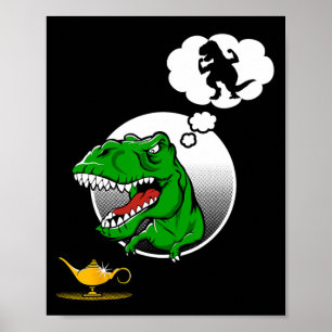 Póster Lámpara Genio Chiste Divertido Brazos Cortos Dinos