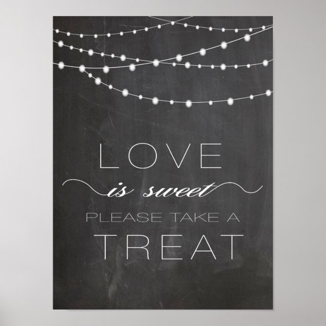 Póster Lámparas de cuerdas de tablero de calibre LOVE is  (Frente)