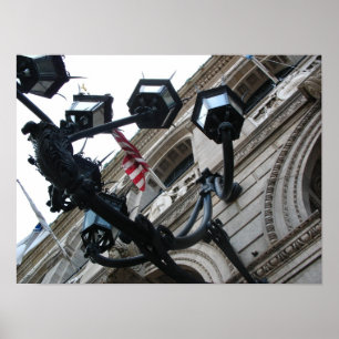 Póster Lámparas de la Biblioteca Pública de Boston