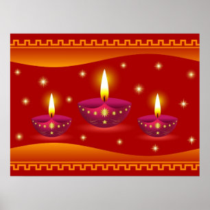 Póster Lámparas decorativas que brillan intensamente