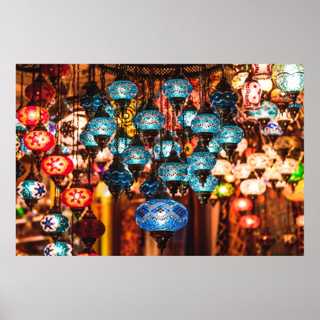 Póster Lámparas turcas tradicionales hechas a mano en el  (Frente)