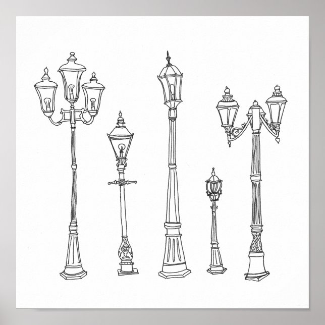 Póster Lamppost Illustration (Frente)