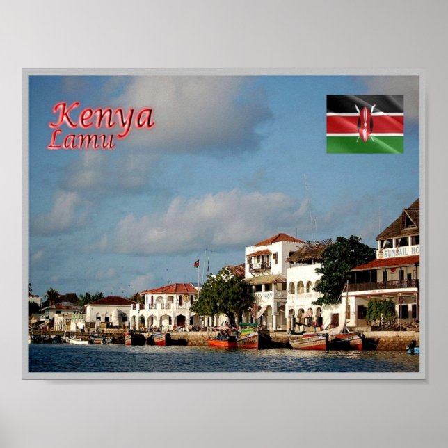 Póster Lamu - Kenia - Panorama - (Frente)