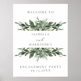 Póster LANA Moderno Boho Verde Bienvenida de Compromiso