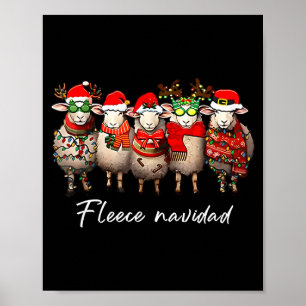 Póster Lana Navidad Navidad Español Oveja Santa Oveja