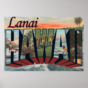 Póster Lanai, HawaiiGrandes Escenas de letrasLanai, HI