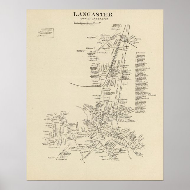 Póster Lancaster, ciudad de Lancaster (Frente)