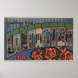 Póster Lancaster, Pennsylvania - Escenas de letras grande
