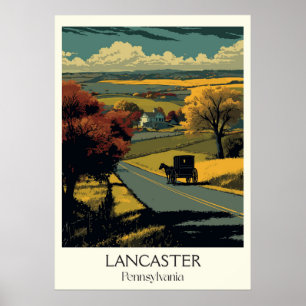 Póster Lancaster Pennsylvania Vintage Amish