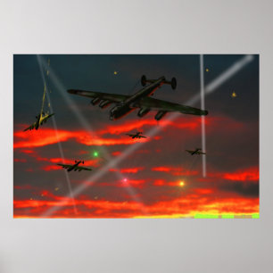 Póster Lancaster Raid sobre Reich