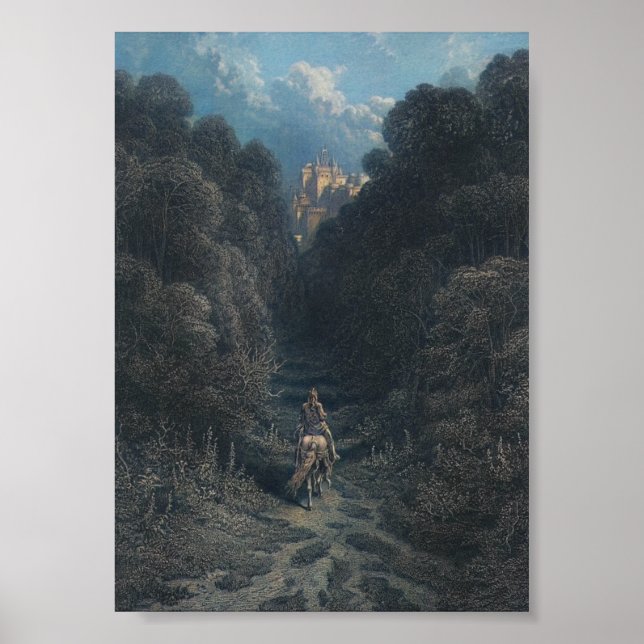 Póster Lancelot acercándose al castillo de Astolat (Frente)