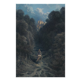 Póster Lancelot acercándose al castillo de Astolat Brilla