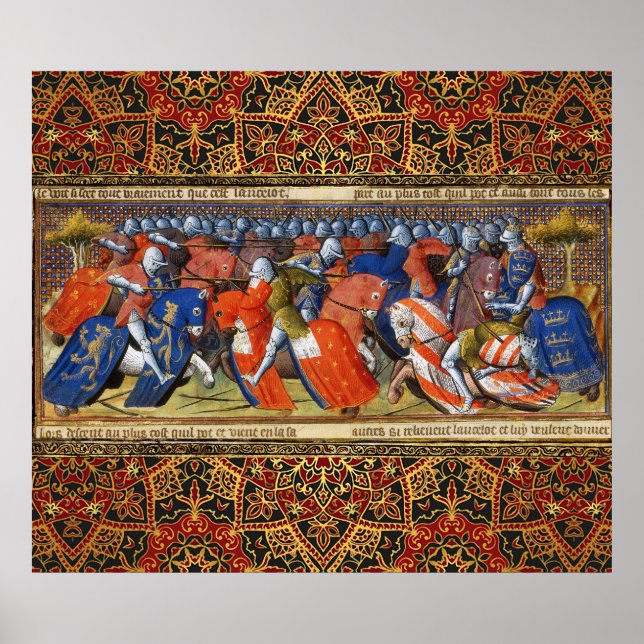 Póster Lancelot del lago en el torneo de Camelot (Frente)