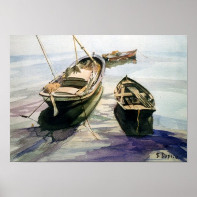 Póster Lanchas de pesca/Fishing boats (Frente)