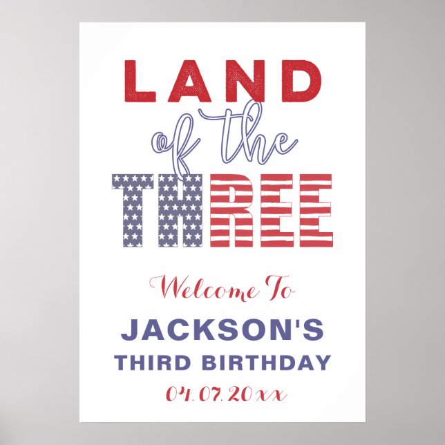 Póster Land Of The Three USA 3rd Birthday Party Welcome (Frente)
