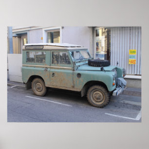 Póster Land Rover verde