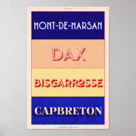 Póster Landes Nouvelle Aquitaine Art Deco Poster