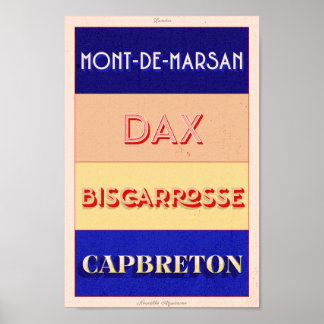 Póster Landes Nouvelle Aquitaine Art Deco Poster