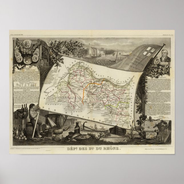 Póster Landscape and towns (Frente)