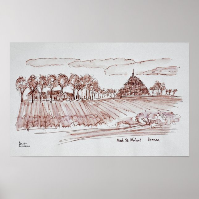 Póster Landscape Mont Saint-Michel | Normandy, France (Frente)