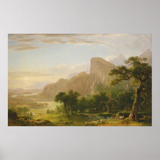 Póster Landscape - Scene from "Thanatopsis" 1850 Poster (Frente)