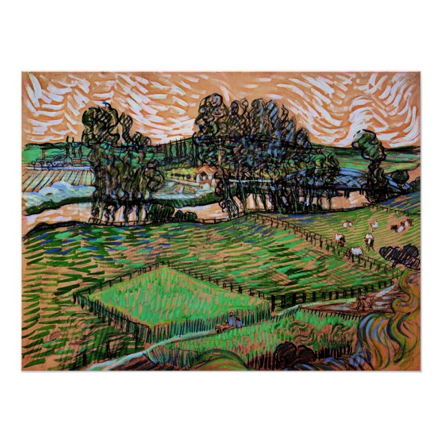 Póster Landscape with Bridge Across the Oise (Anverso)